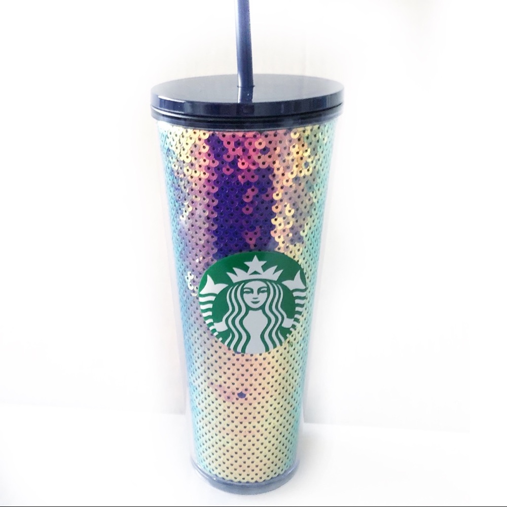 STARBUCKS 2020 Multi Sequin Cold Cup Tumbler 24 oz
